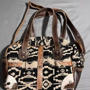 Aztec & Leather Mini Duffle